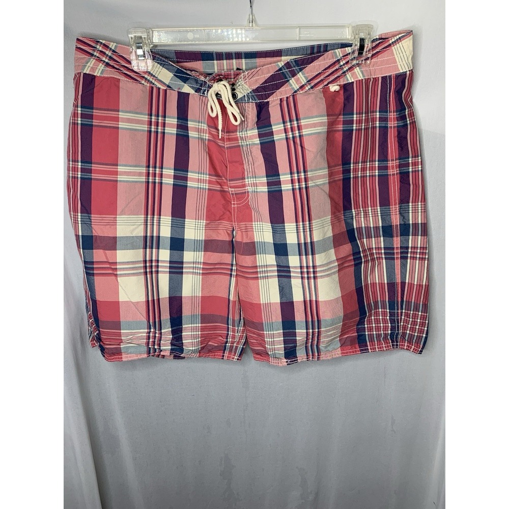 vintage polo by ralph lauren pink plaid swim Shorts trunks Mens Sz‎ 40 Preppy